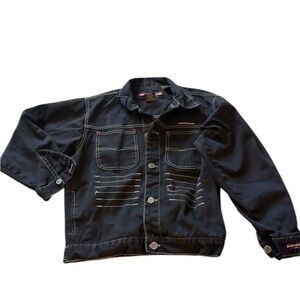 Vintage early 2000’s Y2K Brooklyn Xpress Denim Jacket with Contrast Stitching
